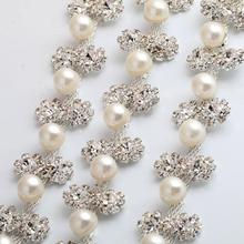 1 Yard Sewing Supplies Pearl Rhinestone Trim Crystal Chain for Browband Decoration 2024 - buy cheap