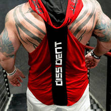 Bodybuilding Stringer vest and cap men's gym clothing fitness men's sleeveless vest pure cotton back myocardial sports vest 2024 - buy cheap