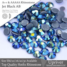 Upriver A++ 1440pcs/288PCS High Fancy Bright Glass SS6-SS30 Jt.Black AB Hotfix Rhinestones For Wedding Dress 2024 - buy cheap