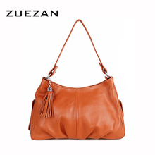 Women Genuine Leather Bag, Tassels Hobo Handbag, 100% Cowhide, Female Fashion Shoulder Crossbody bags B384 2024 - buy cheap