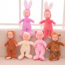 40cm 15.5 Inches Reborn Baby Rabbit Bear Plush Toys Cute Simulated Sleeping Baby Stuffed Calm Dolls for Children Gifts 2024 - buy cheap