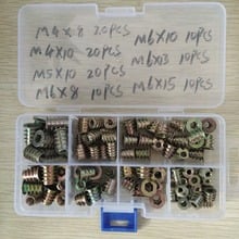 100Pcs/set M4//M5/M6*8/10/13/15Zinc Alloy Thread For Wood Insert Nut Flanged Hex Drive Head Furniture Nuts Assortment Kit 2024 - buy cheap