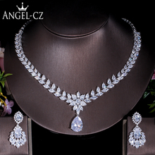ANGELCZ-pendientes de circonia cúbica con forma de gota, joyería elegante para boda, boda 2024 - compra barato