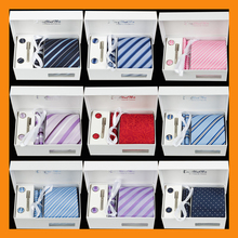 Ikepeibao Официальный Мужской галстук с пейсли, запонки и карманные квадратные подарочные коробки 2024 - купить недорого
