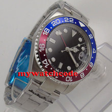 Relógio esterilizador para homens, 40mm, preto, vidro safira, formato vermelho, azul, moldura, data automática, b178 2024 - compre barato