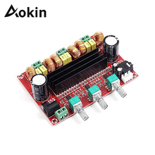 Aokin XH-M139 2,1 канальная плата цифрового усилителя звука TPA3116D2, усилитель динамика для сабвуфера, DC12V-24V 2*50W + 100W 2024 - купить недорого