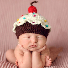Bebê Crochê chapéu Feito Sob Encomenda Do Bebê Do Queque Bolo De Crochet Hat Newborn Fotografia Prop chapéu Do Bebê 1pc 2024 - compre barato