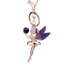 Charm Kawaii Angel Keychain Creative Rhinestone Alloy Car Key Chain Ring Holder Women Bag Pendant Keyfobs Jewelry Gift R137 2024 - buy cheap