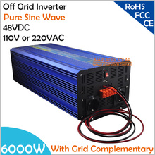 6000W DC48V Off Grid Pure Sine Wave Solar or Wind  Inverter, City Electricity Complementary Charging Function with LCD Screen 2024 - buy cheap