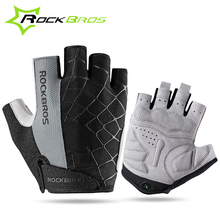 Велосипедные перчатки ROCKBROS, противоударные дышащие, с коротким пальцем, для горных и дорожных велосипедов, спортивное оборудование для мужчин и женщин 2024 - купить недорого