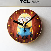 Cartoon Minions Self adhesive wall clock home decor modern design silent blank fridge magnet kitchen watch digital wall clocks 2024 - buy cheap