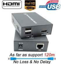 2020 New POC HDMI KVM Extender RJ45 120m USB KVM HDMI Extender Over Cat5e Cat6 HDMI Extender USB Support Single Power Supply 2024 - buy cheap