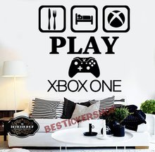Gamer Xbox wall decal Eat Sleep Game Controller video game wall decals Customized For Kids Bedroom Vinyl Wall Art Decals A1-005 2024 - buy cheap