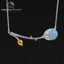 Lotus Fun Moment Real 925 Sterling Silver Natural Stone Handmade Designer Fashion Jewelry Elegant Lotus Buds Necklace for Women 2024 - buy cheap