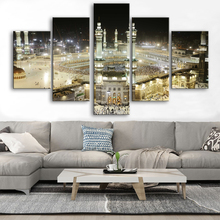 Mecca Mosque Islamic Wall Art 5 Pieces Canvas Art Print Landscape Canvas Paintings Wall Prints Posters Prints Home Decor Framed 2024 - buy cheap