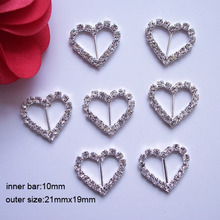 (J0059) 100pcs/lot,10mm inner bar heart rhinestone buckle(18pcs style) 2024 - buy cheap