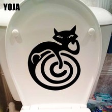 YOJA 18.8X23.2CM Wall Stickers Toilet Seat Decal Cat Animal Maze For Kids Room Pets Art Decor T5-0110 2024 - buy cheap