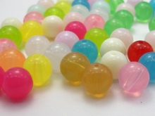Contas redondas de acrílico de cores misturadas 100, bolas macias de 10mm com tom de gelatina 2024 - compre barato
