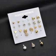 Zerotime #P8 2019 NEW FASHION Earrings Ear Ring Set Combination Of 12 Sets Of Heart-shaped Earrings Minimalist hot Free Shipping 2024 - buy cheap