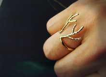 Newest Style Listed Antler Ring Woodland Adjustable Ring Reindeer Staghorn Jewelry Open Knuckle Ring for women 2024 - buy cheap