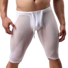 Hot Men Shorts Sportswear Transparent Mesh Fitness Bodybuilding Sweatpants Tight Short Brave Person Brand Quality Low Waist 2024 - buy cheap