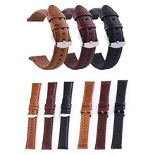 Genuine Leather Watchbands 18mm 20mm 22mm 24mm Black Dark Brown Women Men Cowhide Watch Band Strap Belt With Metal Buckle 2024 - buy cheap