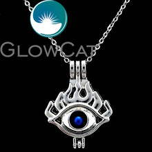 GLOWCAT-jaula de cuentas de ojo del diablo K674 para hombre, collares de medallón, difusor de aceite esencial, joyería de regalo para aromaterapia 2024 - compra barato