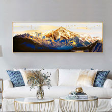 Impresión sobre lienzo, carteles e impresiones de arte de pared abstracto de montañas doradas, pintura en lienzo para decoración de Cuadros de sala de estar sin marco 2024 - compra barato