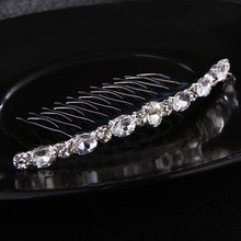 Crystal Clear Oval Glass Stones Fashion Wedding Party Hair Comb Decorative Ornament Hair Accessories 3pcs lot 2024 - buy cheap