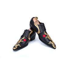 Male Handmade Tuxedo Shoes Dragon Embroidery Men Oxford Shoes Genuine Leather Party Wedding Dress Shoes Lace Up Men Brogue Shoes 2024 - buy cheap