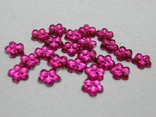 1000 Hot pink Acrylic FlatBack Mini Flower Gems Rhinestones 6mm 2024 - buy cheap