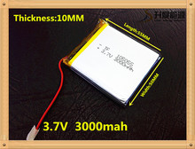 li-po 3.7 V lithium polymer battery 3000 mah interphone 105055 GPS vehicle traveling data recorder 2024 - buy cheap