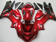 Kit de carenado para moto Kawasaki, juego de carenados para moto Kawasaki 2005 2006 ZX6R, rojo y negro, ZX-6R 05 06 Ninja 636 S266 2024 - compra barato