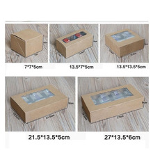 Caja de papel Kraft con ventana de pvc para pastel, embalaje para galletas, magdalenas, regalo 2024 - compra barato