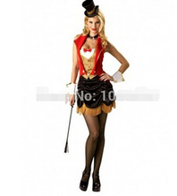 Sexy Women Circus Ringmaster Lion Tamer New Fancy Dress Costume Ladies Cosplay Sleeveless Red Coat 2024 - buy cheap