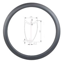 335g 42mm height TUBULAR Asymmetric road disc carbon rim 25mm wide bicycle circle 20h 24h 28h 32h 36h 700c cyclocross bike wheel 2024 - buy cheap