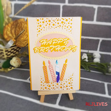 Molde de corte metálico com letras de happy birthday, estêncil para álbum de fotos, carimbo, álbum de fotos, gravação decorativa, cartões de papel diy 2024 - compre barato