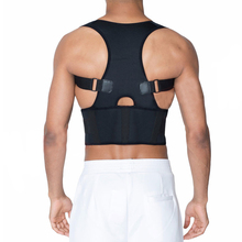 Corretor de postura ajustável unissex, suporte nas costas, ombro, cinta de correção de postura para homens e mulheres, preto 2024 - compre barato