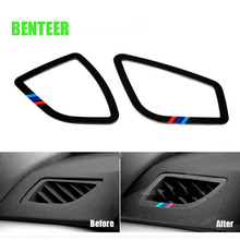 Adesivo de decoração para ar condicionado de carro abs, 2 peças para bmw 2013-2015 3 sereis f30 f35 316i 320i 325i 335i 2024 - compre barato