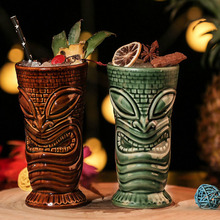 Taza Tiki de la isla desoldada, vaso de cerámica para cóctel, cerveza, bebidas, vino, Islander de Pascua, Tiki, herramienta de Bar 2024 - compra barato