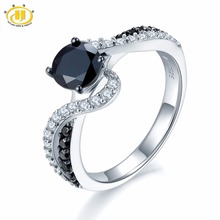 Hutang Engagement Rings 925 Sterling Silver Natural Gemstone Black Spinel Infinity Ring Fine Fashion Jewelry for Women's Gift 2024 - купить недорого