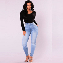 SLIM FIT JEANS Jeans Women High Waist Skinny Pencil Denim Pants Elastic Stretch stretchy fashion bleached washed Jeans women 2024 - buy cheap