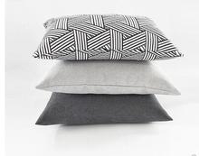 Nordic geometric simple modern solid color black and white gray cotton fabric cushion cover sofa pillowcase 30*50 2024 - buy cheap