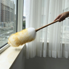 Plumero de microfibra de lana suave con mango de madera, plumero de plumas, limpieza estática, limpieza de muebles y coche 2024 - compra barato