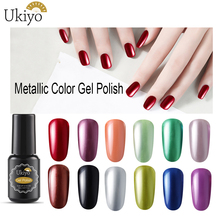 Ukiyo 8ml Metallic Mirror Effect Nail Polish Soak Off UV LED Gel Varnish Semi Permanent Manicure Nail Art Enamel Lacquer Nails 2024 - buy cheap