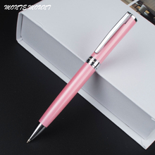 Роскошная розовая гладкая ручка для письма, бизнес-ручка в подарок, черные чернила 0,7 мм, школьные офисные канцелярские принадлежности, металлическая шариковая ручка 2024 - купить недорого