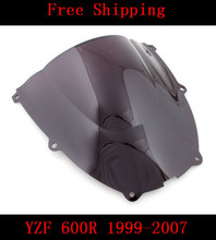Parabrisas negro de doble burbuja para motocicleta Yamaha YZF600 YZF 600, 1999, 2000, 2001, 2002, 2003, 2004, 2005, 2006, 2007 2024 - compra barato