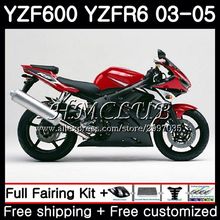 Body Red black For YAMAHA  YZF-R6 03 04 05 YZF600 YZF R6 2003 2004 2005 14HC.15 YZF 600 R 6 YZF-600 YZFR6 03 04 05 Fairing Kit 2024 - buy cheap