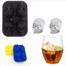 New Design 3D Skull Silicone Ice Mold Cool Whiskey Wine Cocktail Ice Cube Tray Maker Home Kitchen Ice Cram Mould DIY Tools 2024 - buy cheap