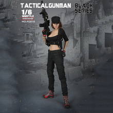 Fg010 roupas táticas femininas versão preta, roupas legais de artilheiro, acessórios para figura de ação de 12 ", corpo em estoque, escala 1:6 2024 - compre barato